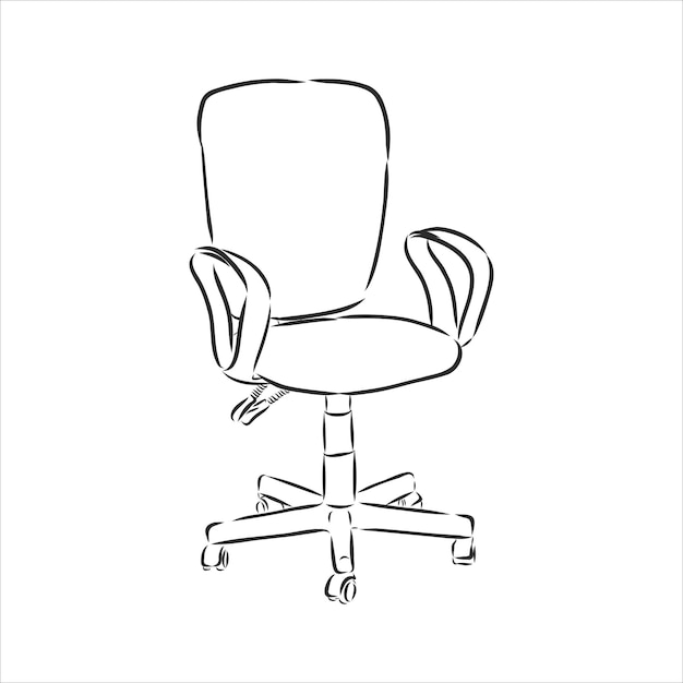 Premium Vector | Office revolving chair with backrest and armrests ...