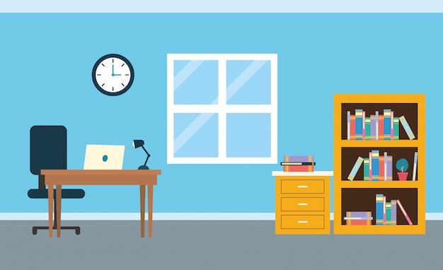 Office workplace background Free Vector