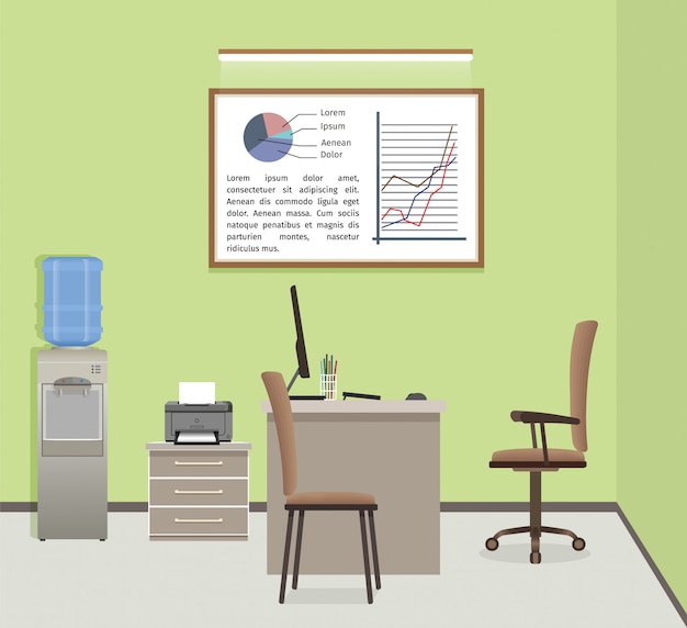 Premium Vector | Office workspace organization. business interior ...