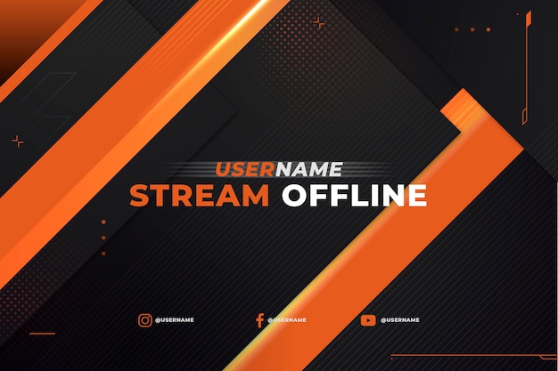 Free Vector Offline Banner For Twitch In Gammer Style