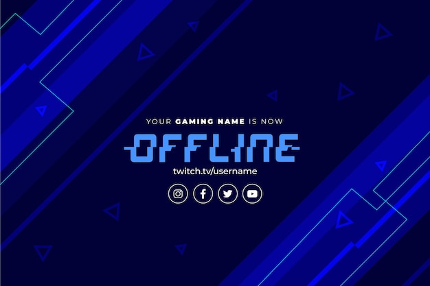 Offline twitch banner in gammer style | Free Vector