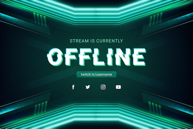 Free Vector | Offline twitch banner template