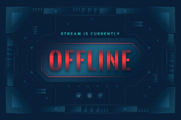 Offline Twitch Banner Template Free Vector