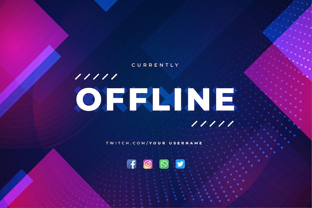 Offline twitch banner template | Free Vector