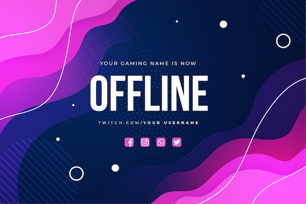 Offline twitch banner template | Free Vector