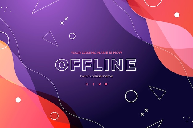 Offline twitch banner template | Free Vector