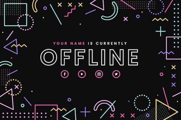 Free Vector | Offline twitch banner template