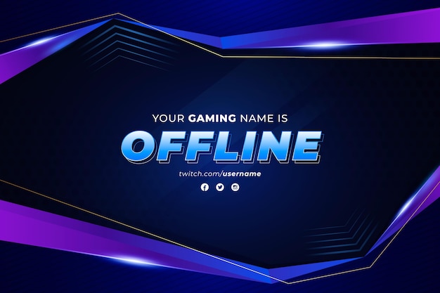 Offline twitch banner template | Free Vector