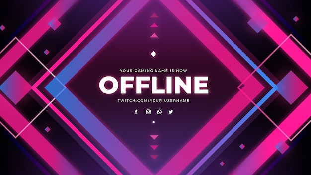 Free Vector | Offline twitch banner template