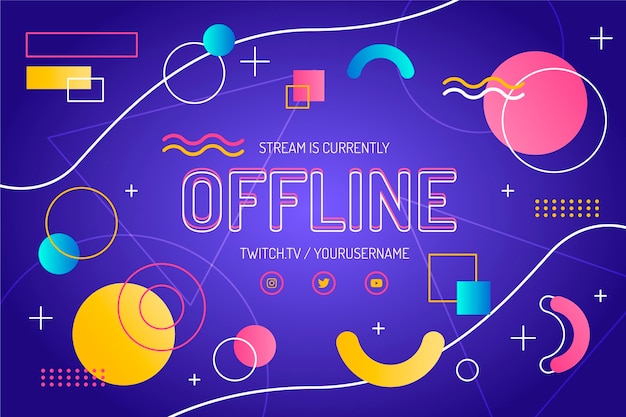 Offline twitch banner | Free Vector