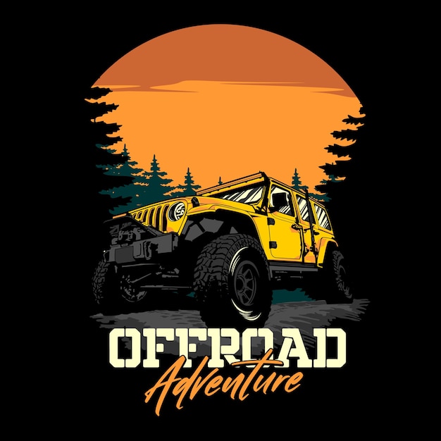 Premium Vector Offroad Adventure Graphic Illustration 