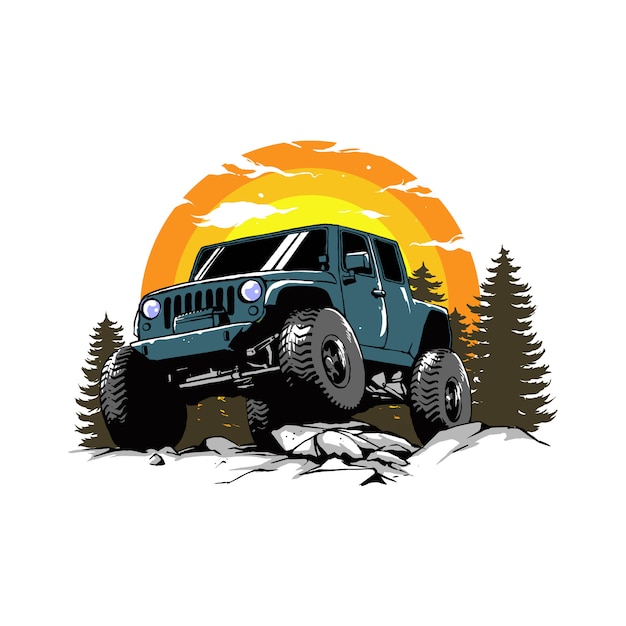 Premium Vector Offroad Car Art Design