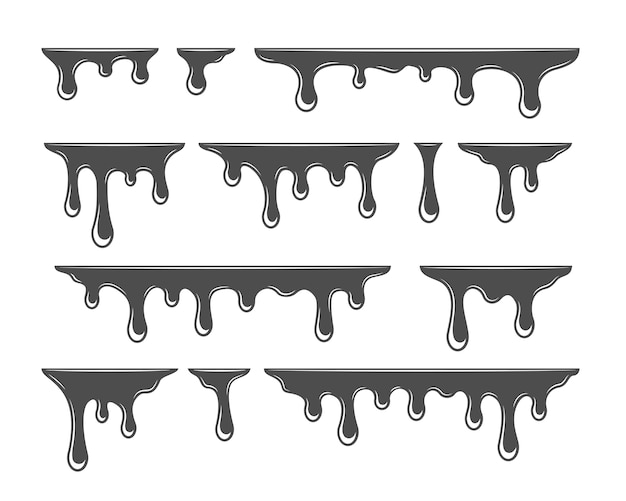 Premium Vector Oil drip silhouette. splashes paint template. syrup