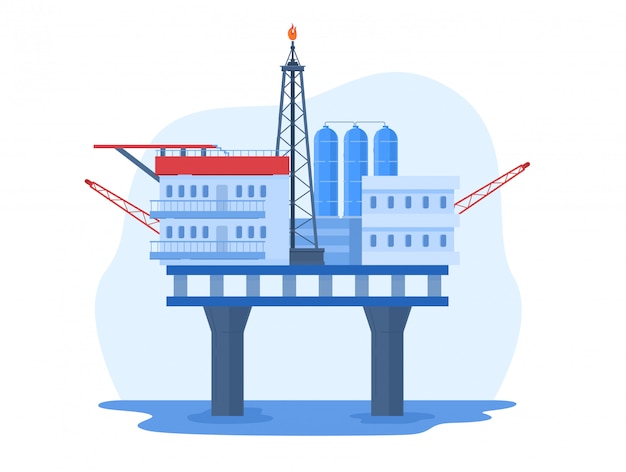 Premium Vector | Oil gas industry illustration, cartoon urban landscape