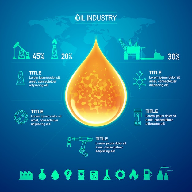 Oil and gas industry for infographic template Premium Vector