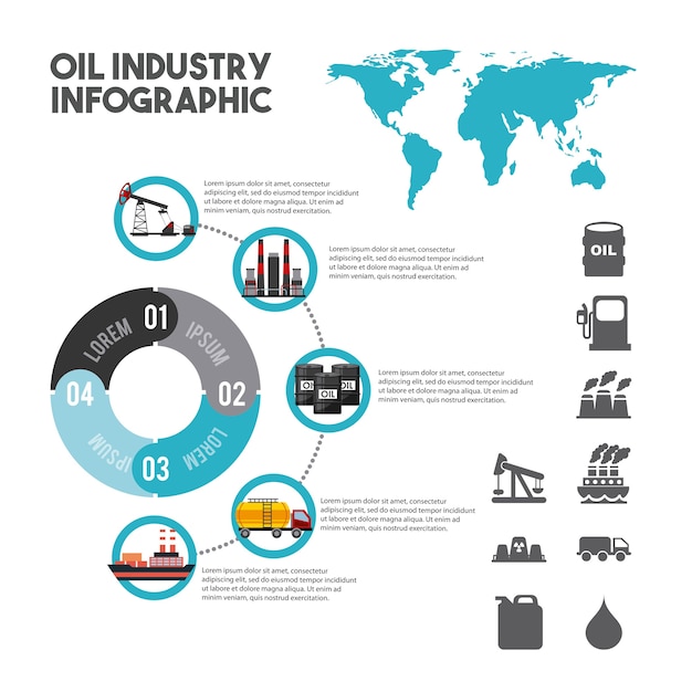 Premium Vector | Oil industry infographic elements with charts diagram