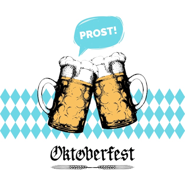 Premium Vector | Oktoberfest beer chug poster