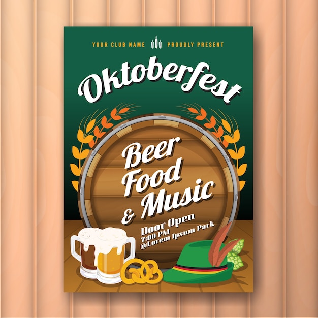 Premium Vector | Oktoberfest beer festival advertisement poster and ...