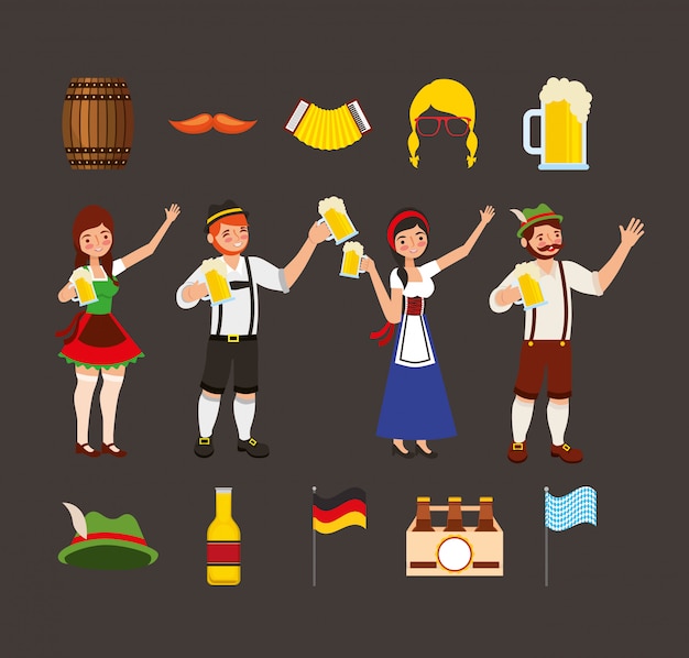 Premium Vector | Oktoberfest celebration illustration, beer festival ...