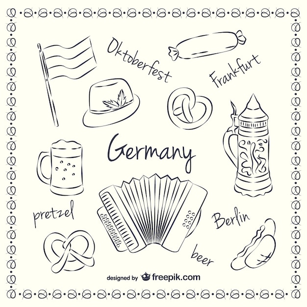 Free Vector | Oktoberfest drawings