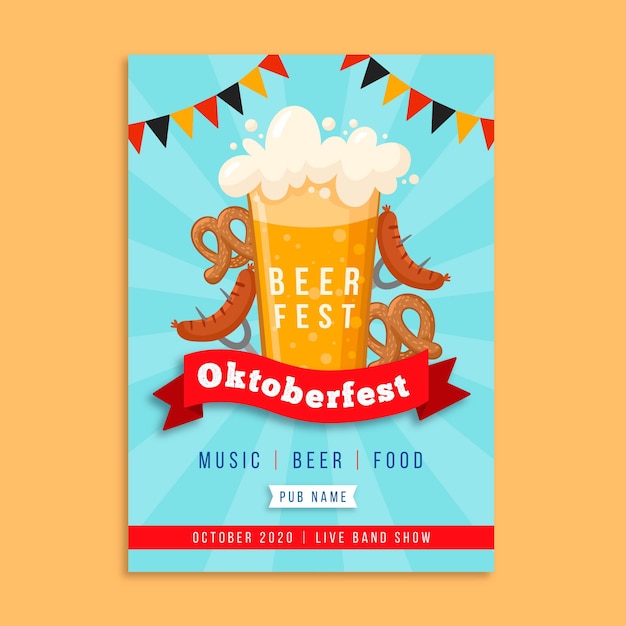 Free Vector | Oktoberfest poster template