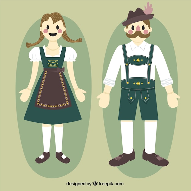 Oktoberfest Woman and Man Vector | Free Download