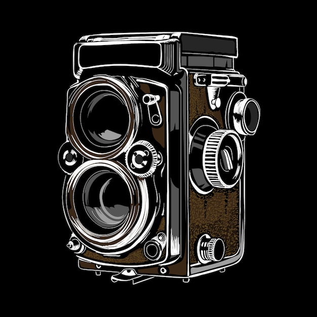 古いカメライラストベクトル プレミアムベクター