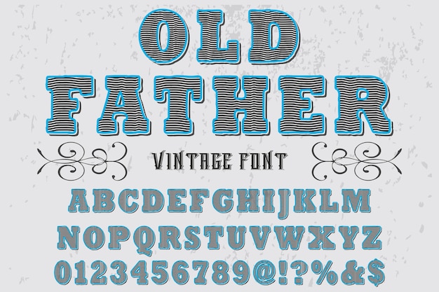 Premium Vector | Old father font label design