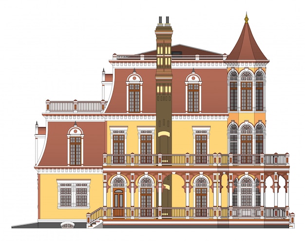 Old house in victorian style illustration | Premium Vector