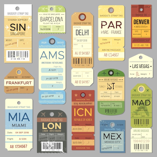 Airport Luggage Tag Template from image.freepik.com