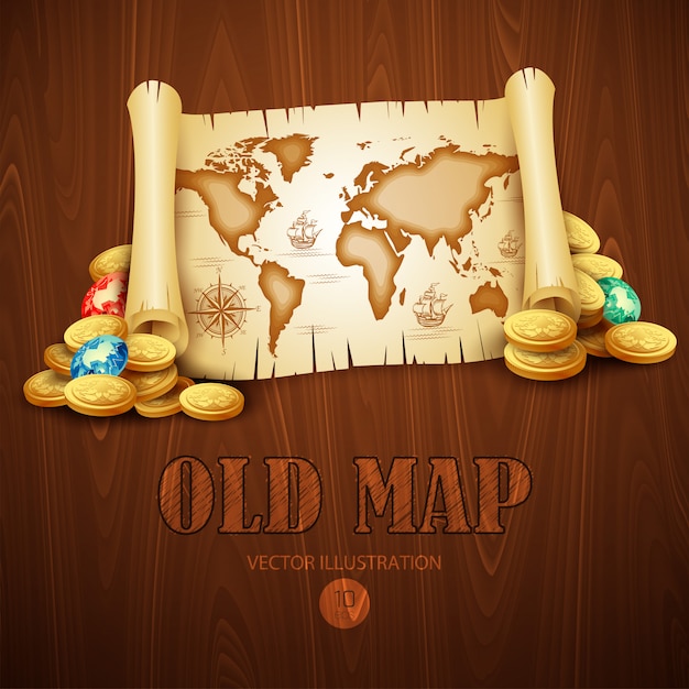 Premium Vector | Old map. illustration