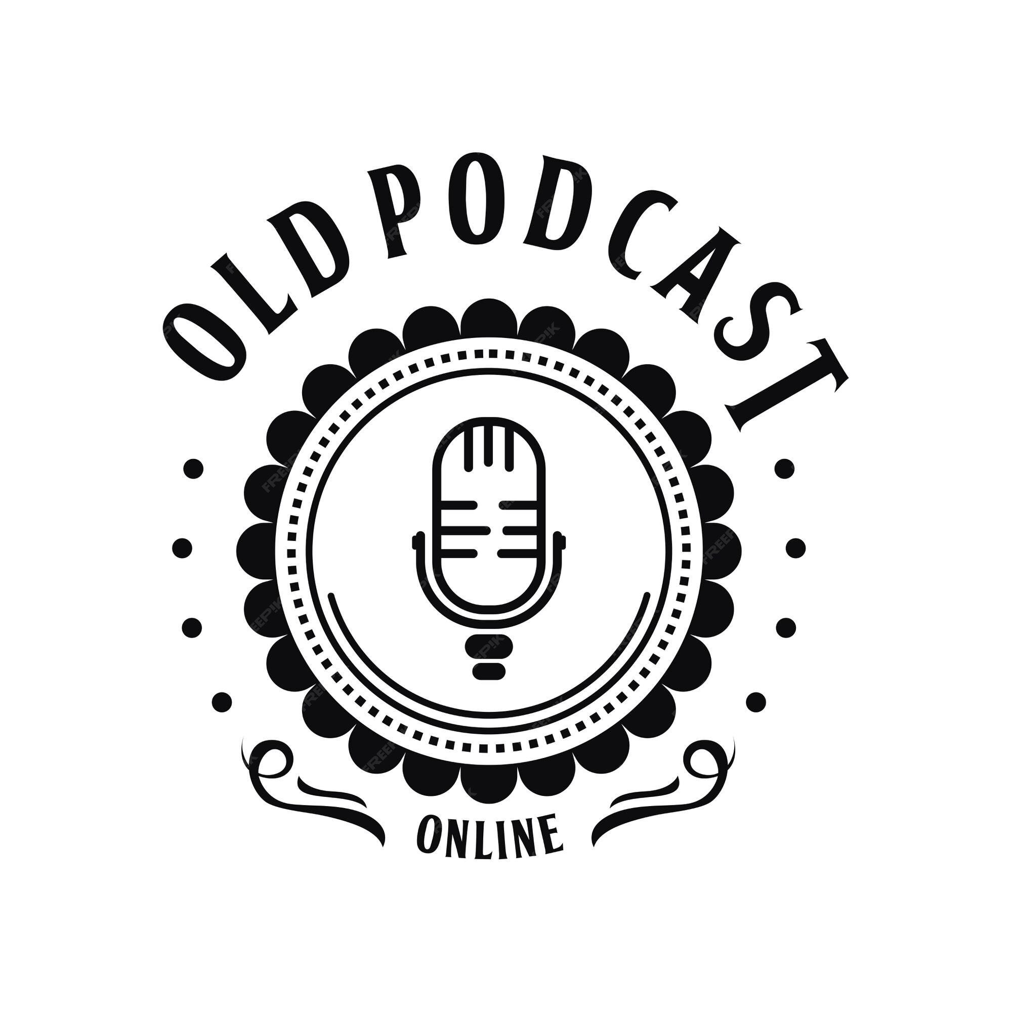 Premium Vector | Old podcast vintage logo template