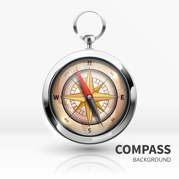 Old Realistic Vector Navigation Compass Isolated Premium Vector 6649