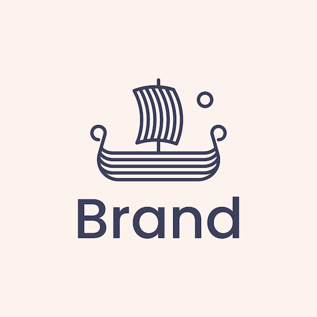 Premium Vector | Old ship line art logo vector