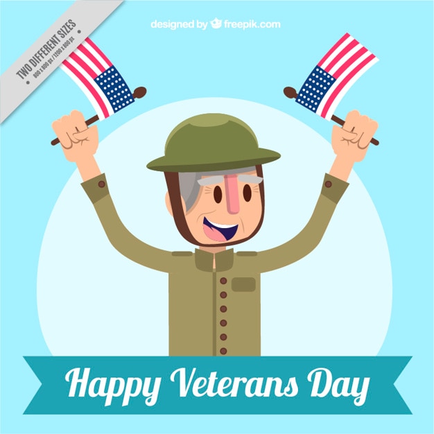 Old soldier veterans day background