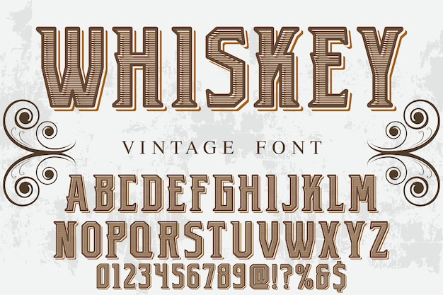 Premium Vector | Old style font whiskey