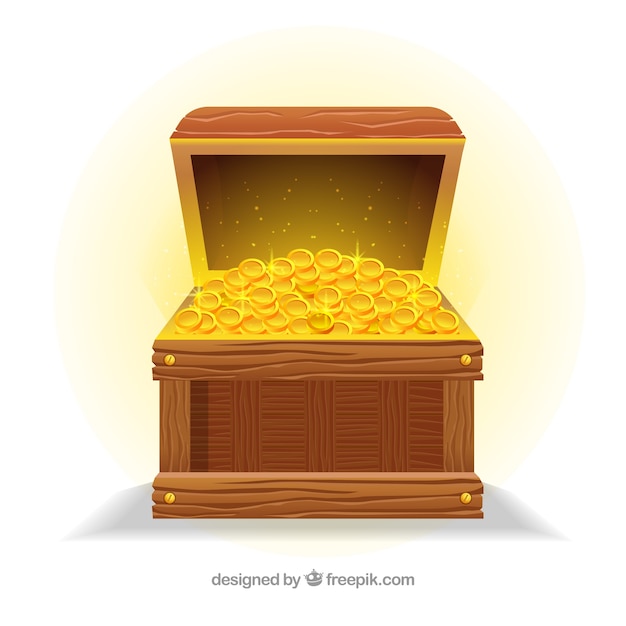 Old Treasure Chest With Realistic Design Free Vector