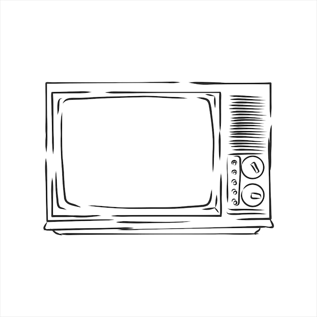 Premium Vector Old tv set hand drawn vector illustration. vintage
