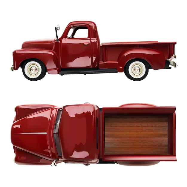 Premium Vector | Old vintage classic pickup red truck ...