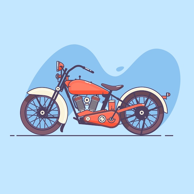Download Old vintage motorcycle | Premium Vector