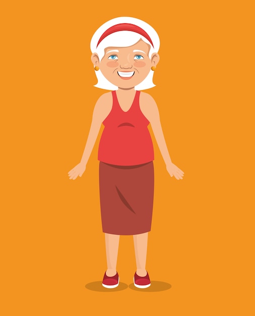 Download Free Vector | Old woman character avatar icon