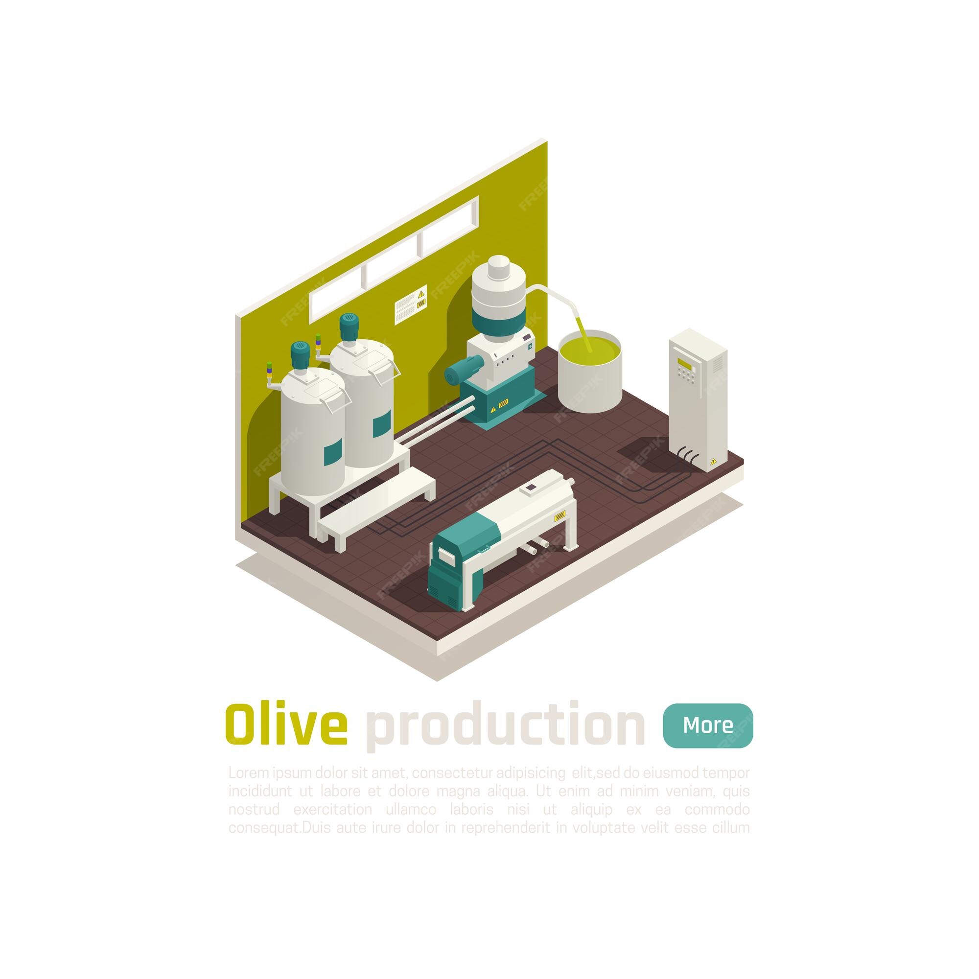 Premium Vector Olive Oil Production Facility Automated Line Isometric Illustration 