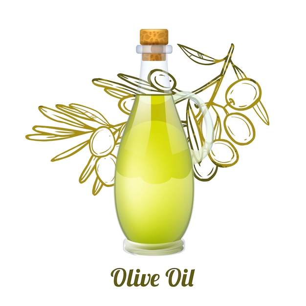 Olive oil sketch concept | Free Vector