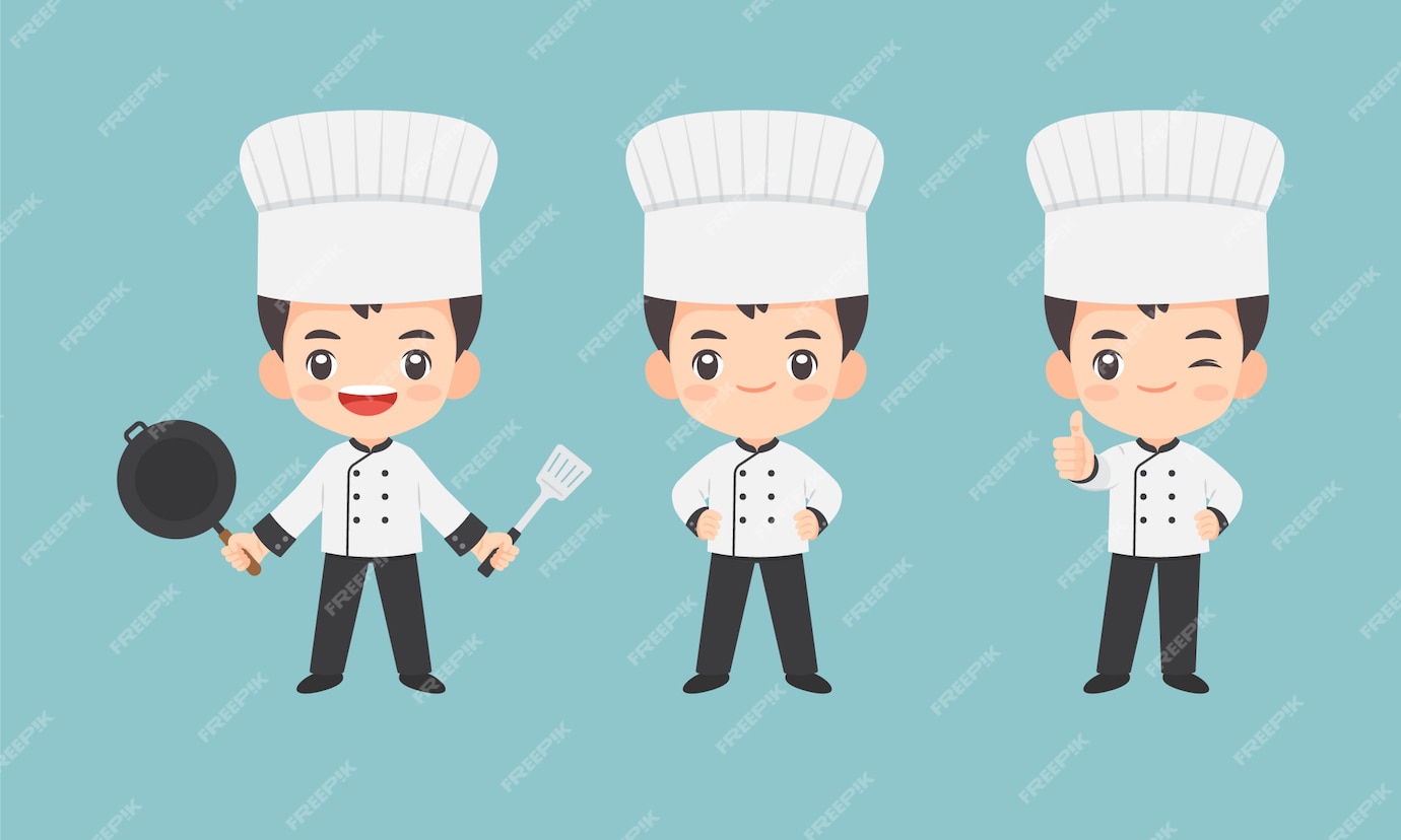 Premium Vector | Ollection of kawaii chef character