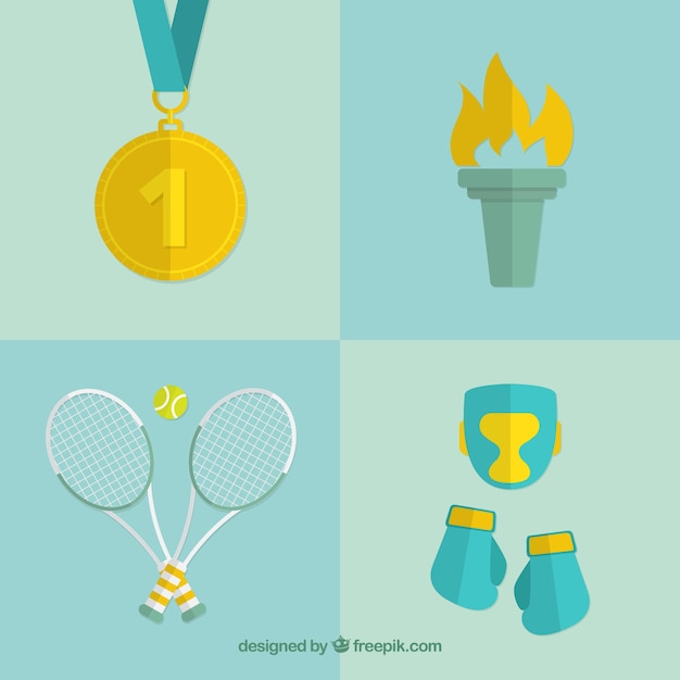 Olympic elements set in flat design