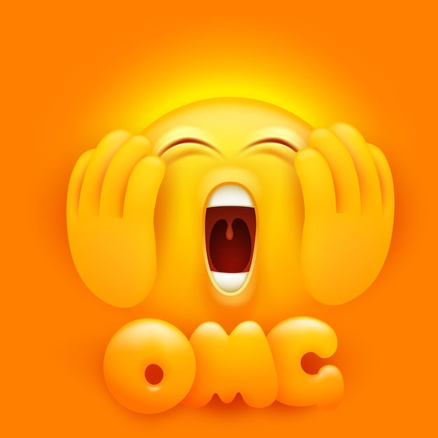 Premium Vector | Omg. crying emoji cartoon character