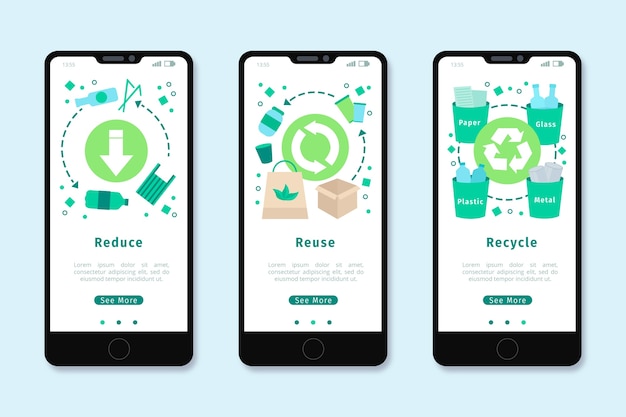 Download Free Vector | Onboarding app design for recycle