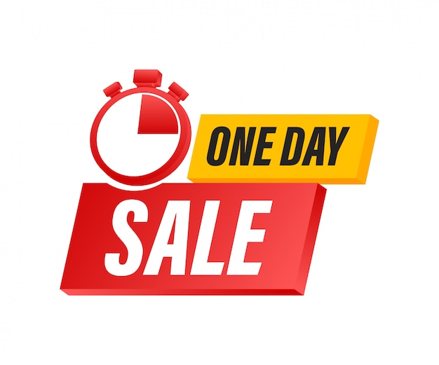 Premium Vector One day sale banner badge. sale, price tag. store