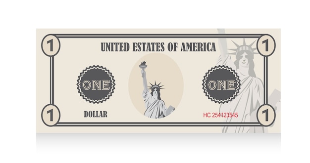 Premium Vector | One dollar over white background, vector illustration