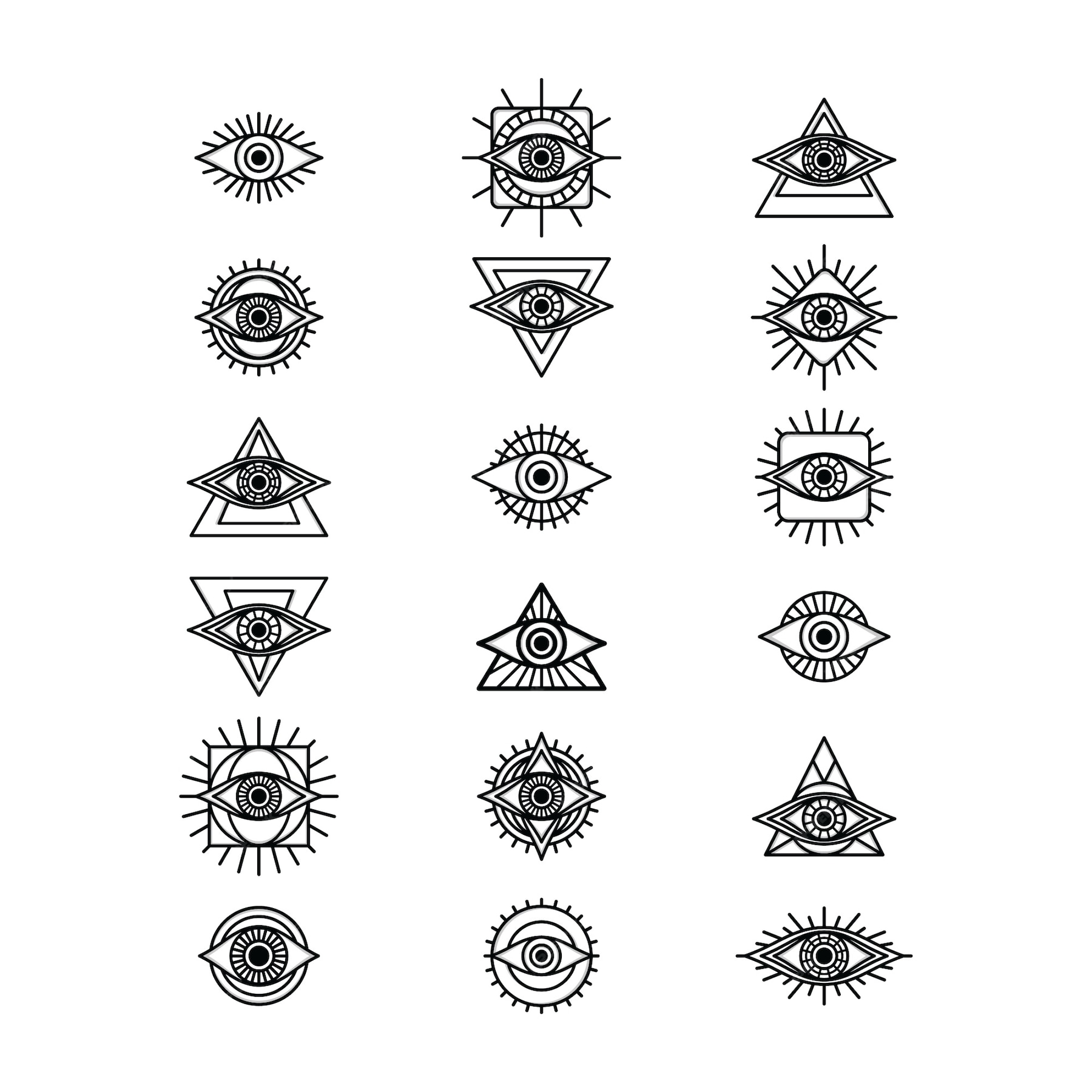 Premium Vector | One eye sign symbol logo logotype collection